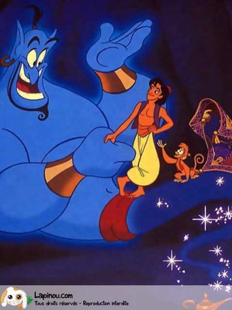 Aladdin, Abu et le génie