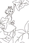 Arrietty dans les feuilles