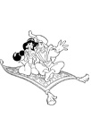 Aladdin et Jasmine sur un tapis volant