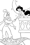 Aladdin disant au revoir à Jasmine