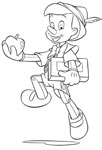 Pinocchio avec une pomme