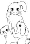 Famille de lapins