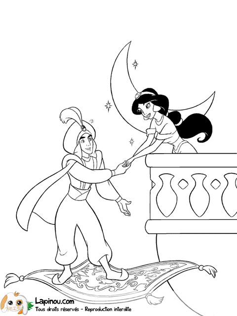 Aladdin disant au revoir à Jasmine