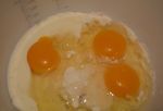 Etape 1 : Farine, crème et œufs