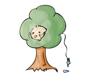Pâluchon dans un arbre
