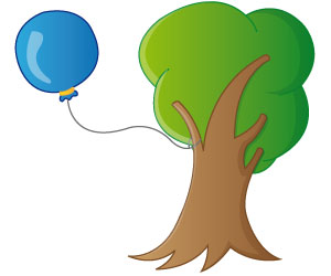 Un ballon dans un arbre