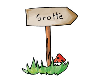 La pancarte de la grotte